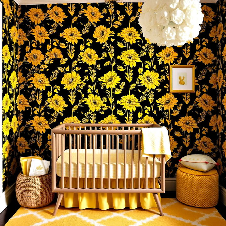 yellow wallpaper for nursery wall