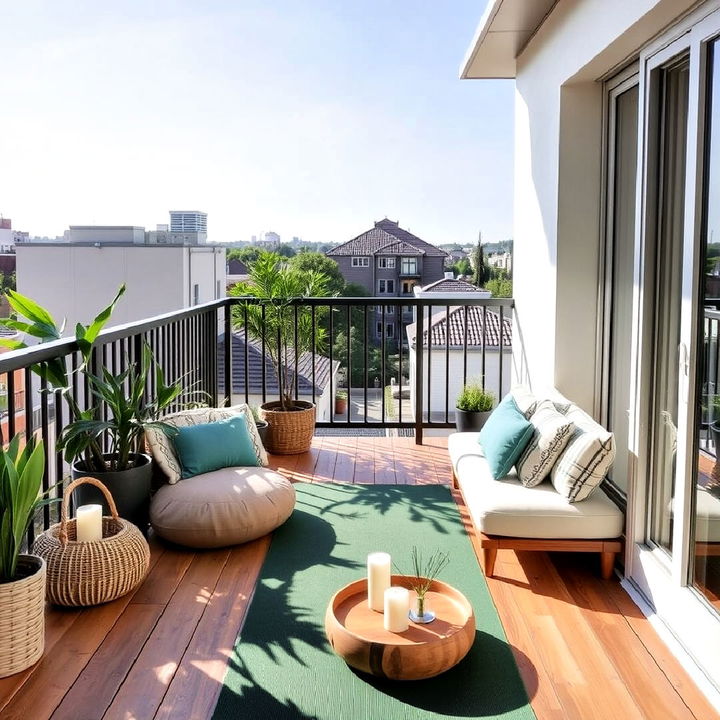 yoga and meditation zone for balcony