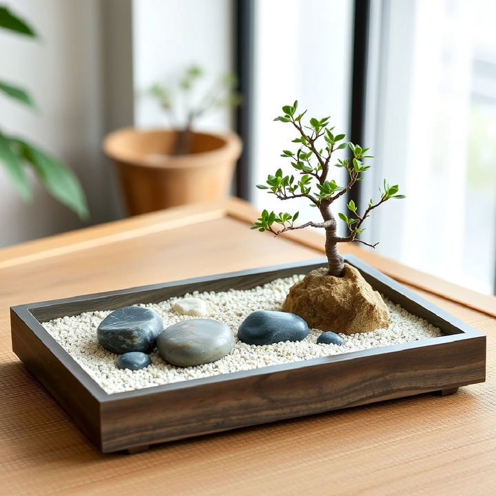 zen elements with a japanese rock garden