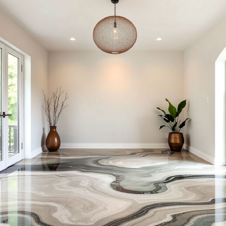 zen inspired epoxy calmness floor