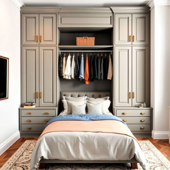 DIY chic wardrobe around the bed