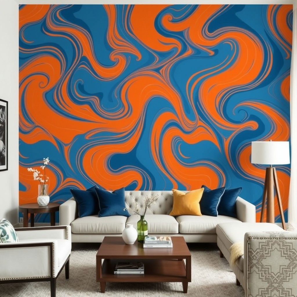 abstract orange and blue wallpaper