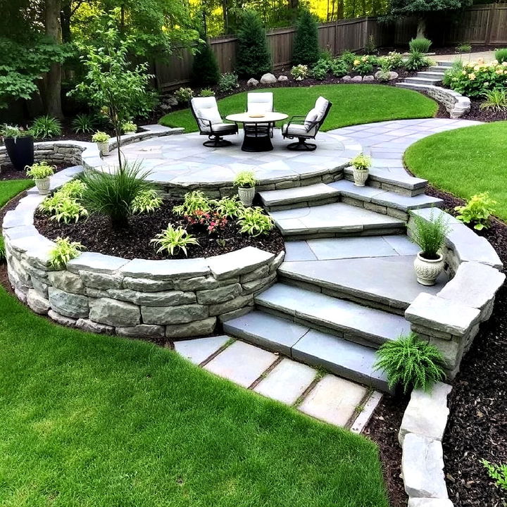 add depth to your outdoors with multi level bluestone patio