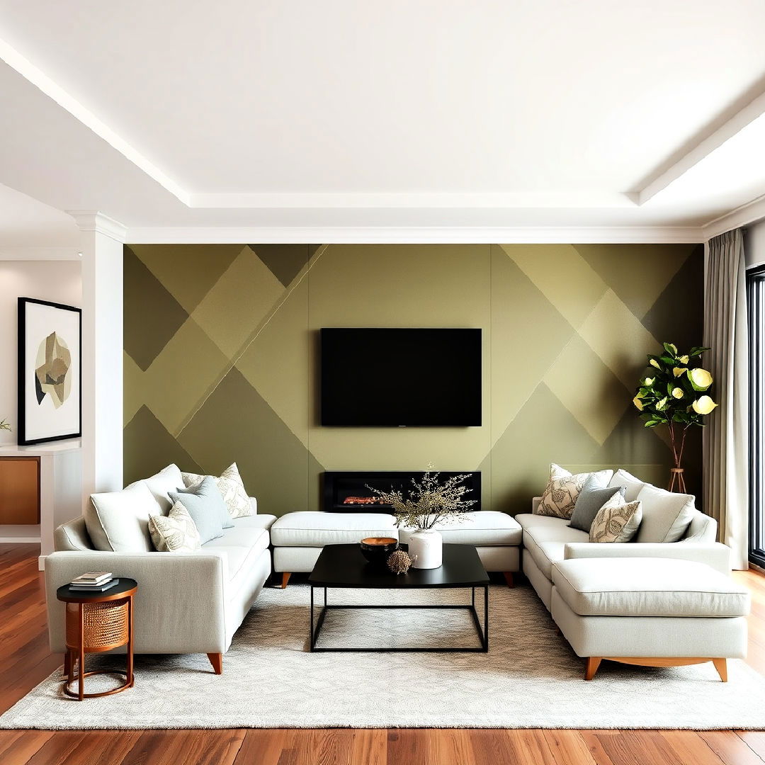 add modern flair with olive green and geometric designs