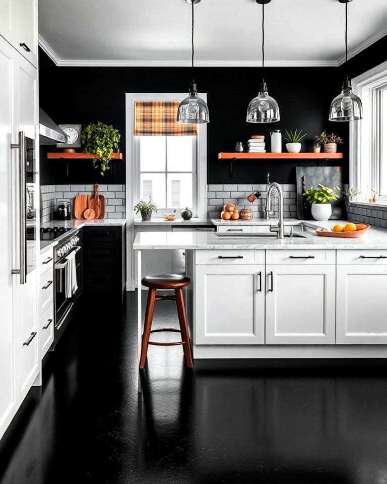 affordable black linoleum kitchen flooring