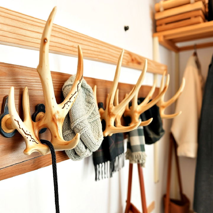 antler themed closet hooks