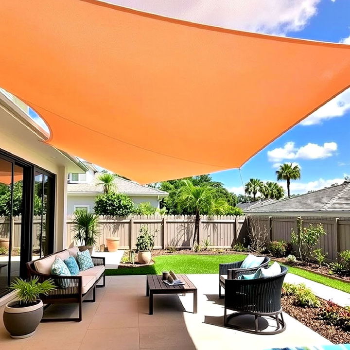 backyard shade sail for sun protection