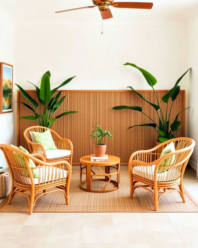 bamboo furniture accents for hawaiian interior