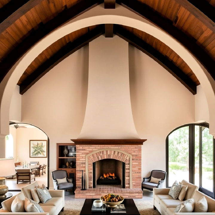 barrel vault fireplace structure