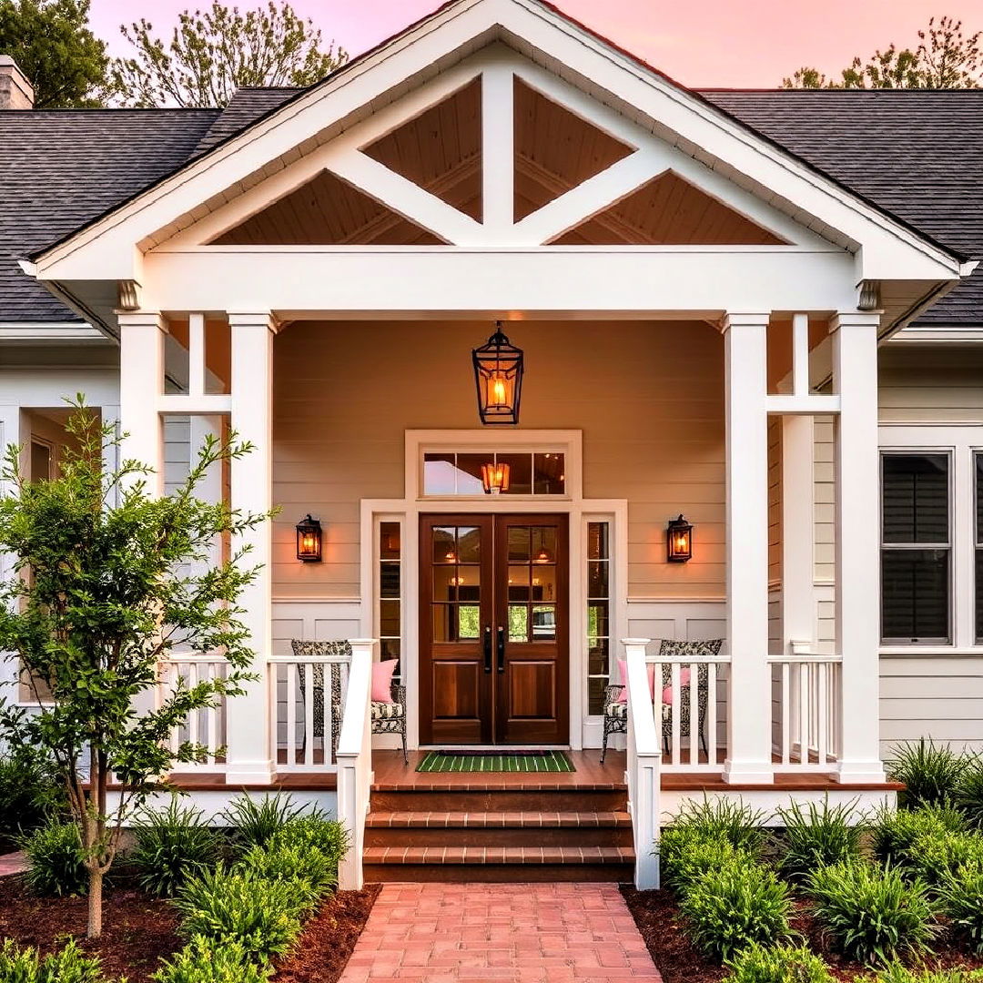 beach style open gable porch an open feel