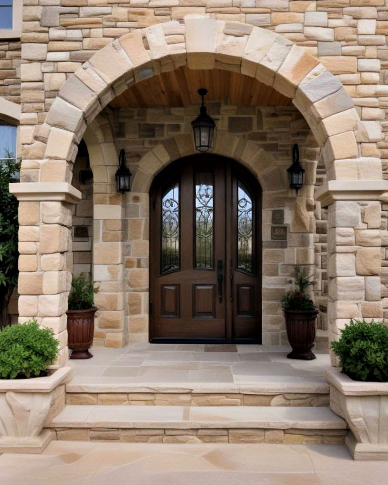 beautiful stone archway for your porch entrance