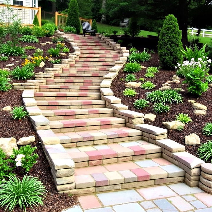 beautiful terraced patio steps for sloped yards