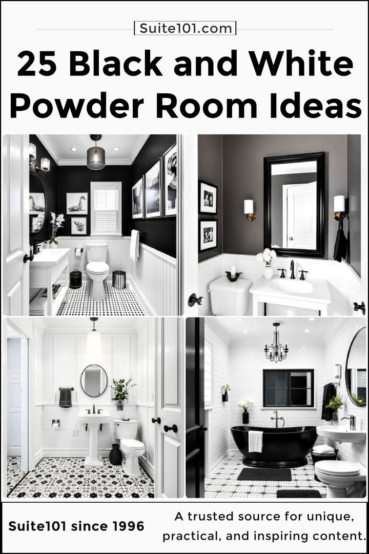 best black and white powder room ideas