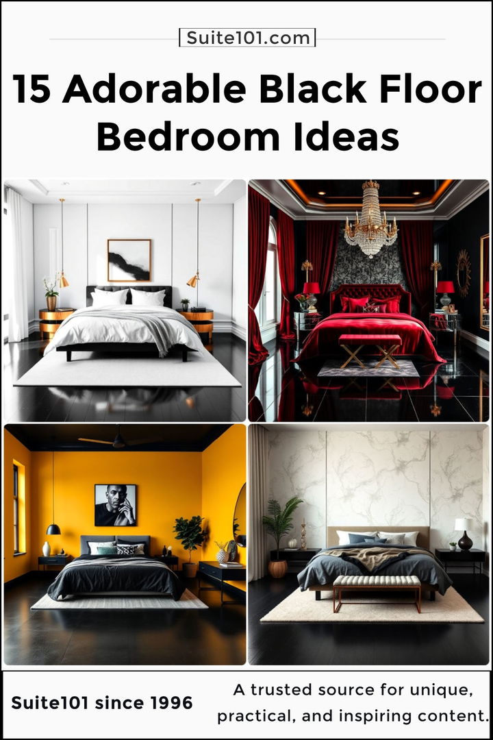 best black floor bedroom ideas