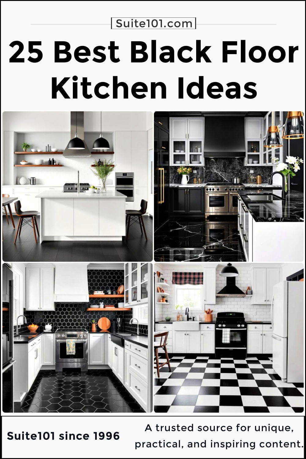 best black floor kitchen ideas