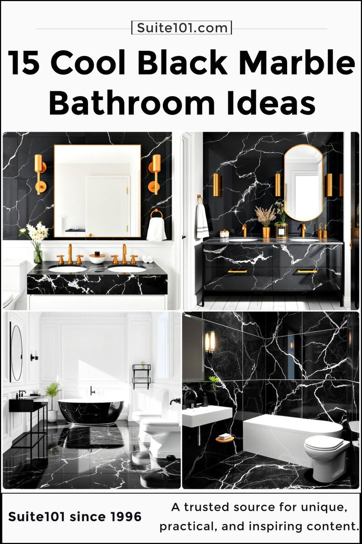 best black marble bathrooms