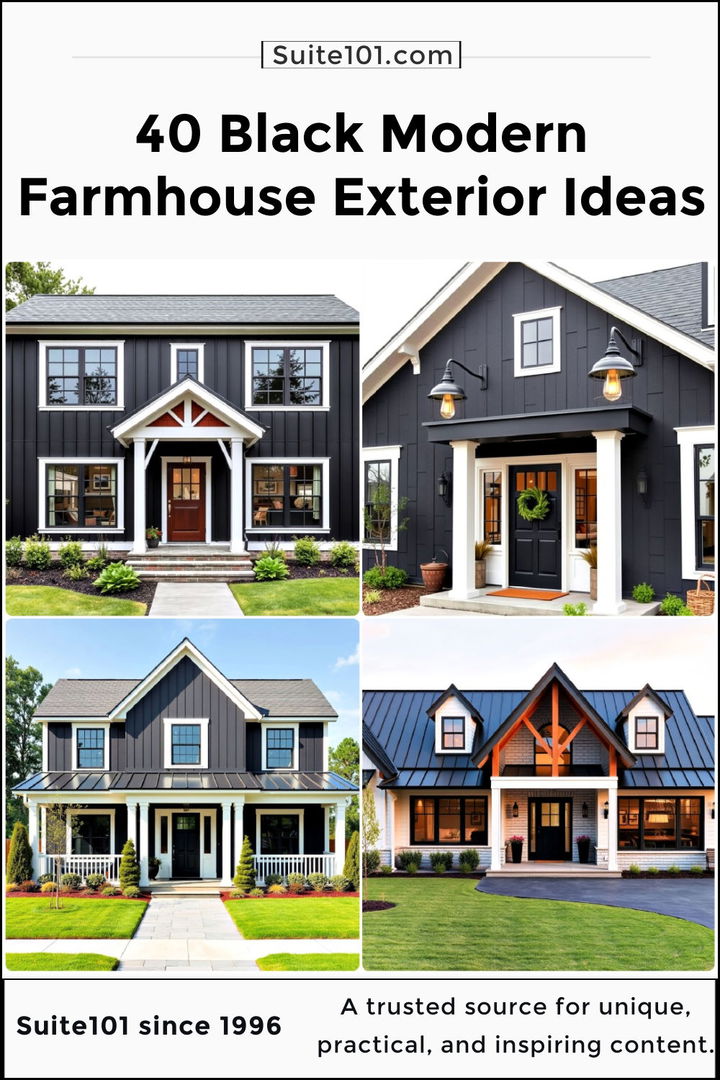 best black modern farmhouse exterior design ideas