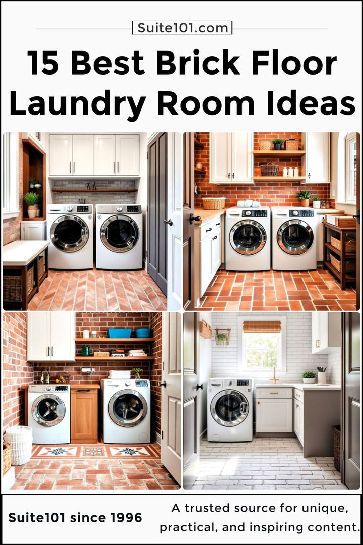 best brick floor laundry room ideas