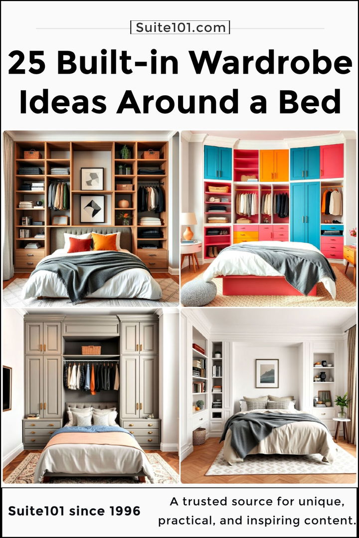 best built in wardrobe ideas around a bed