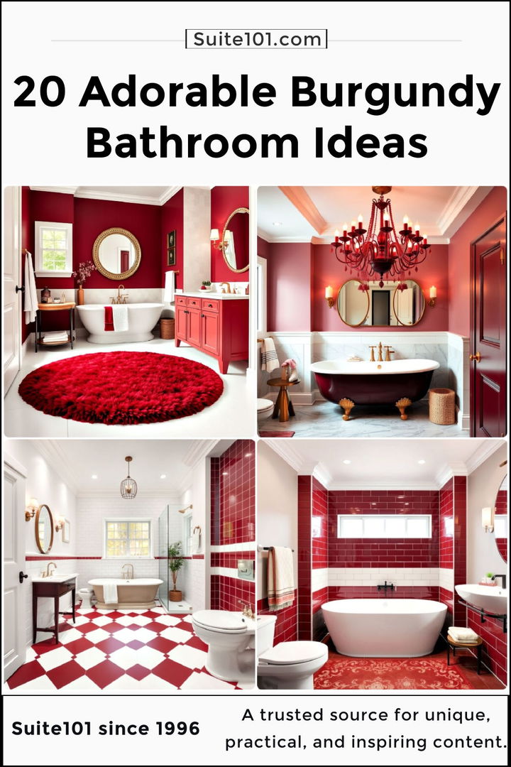 best burgundy bathroom ideas