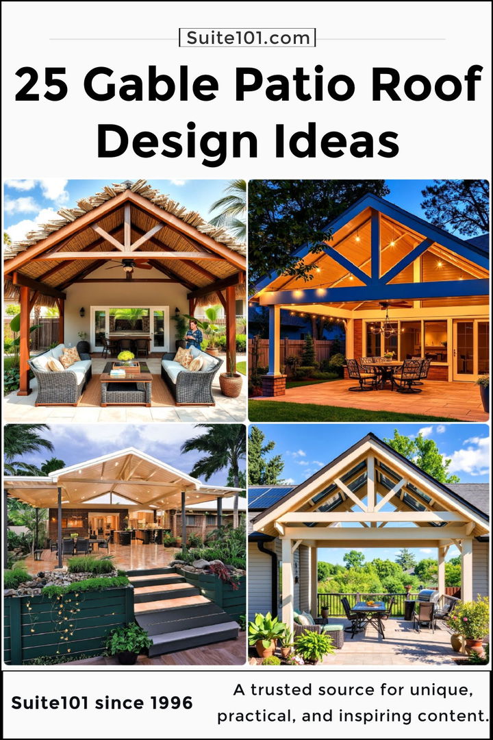 best gable patio roof design ideas