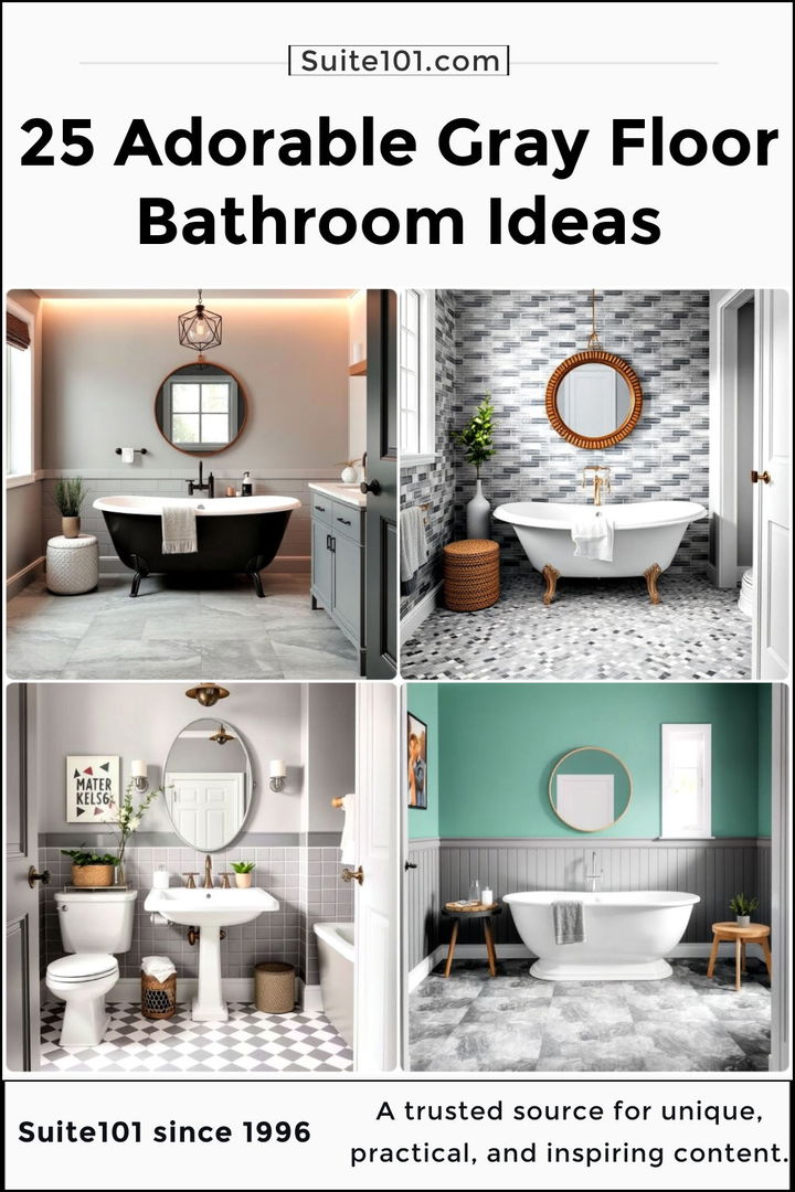 best gray floor bathroom ideas