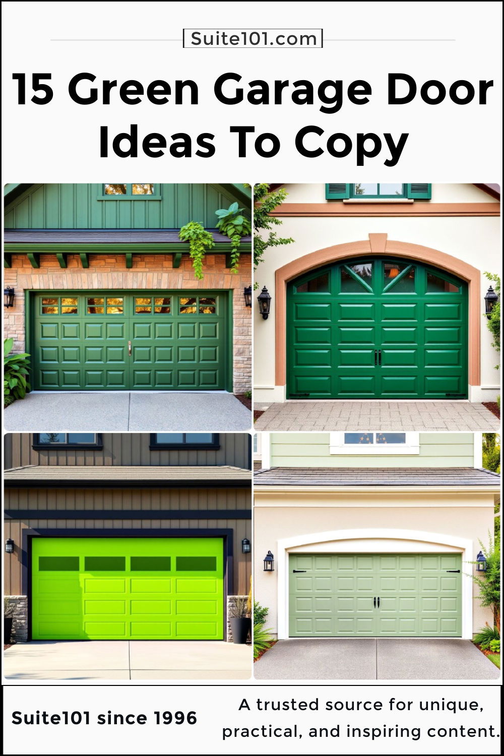 best green garage door ideas