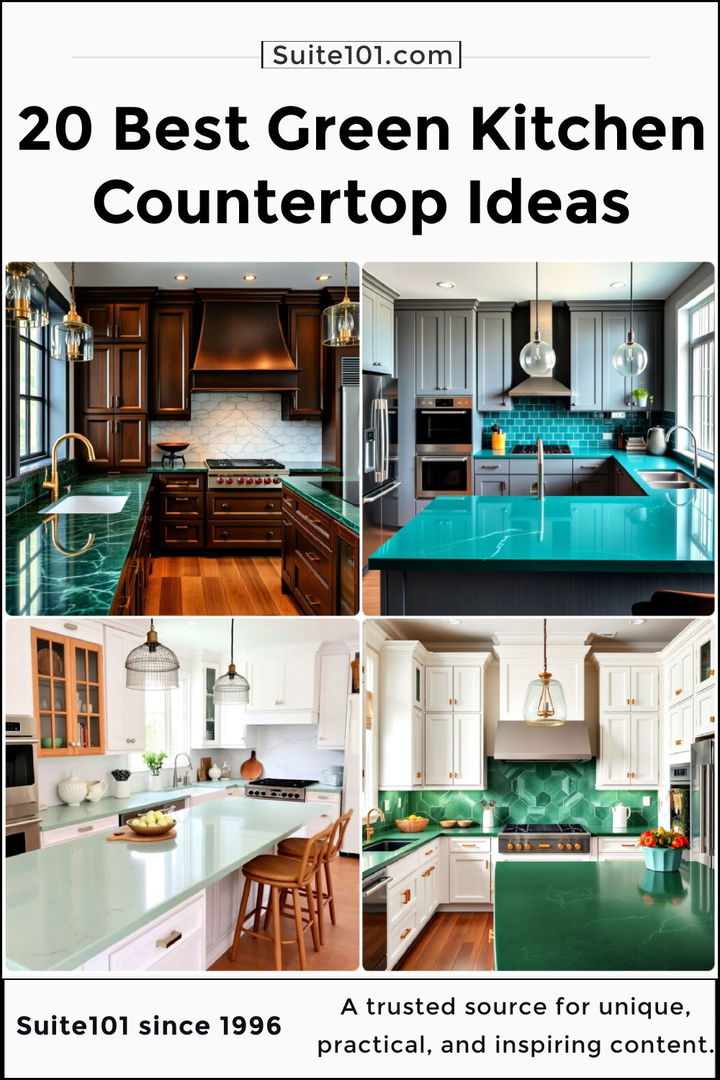 best kitchen with green countertops ideas