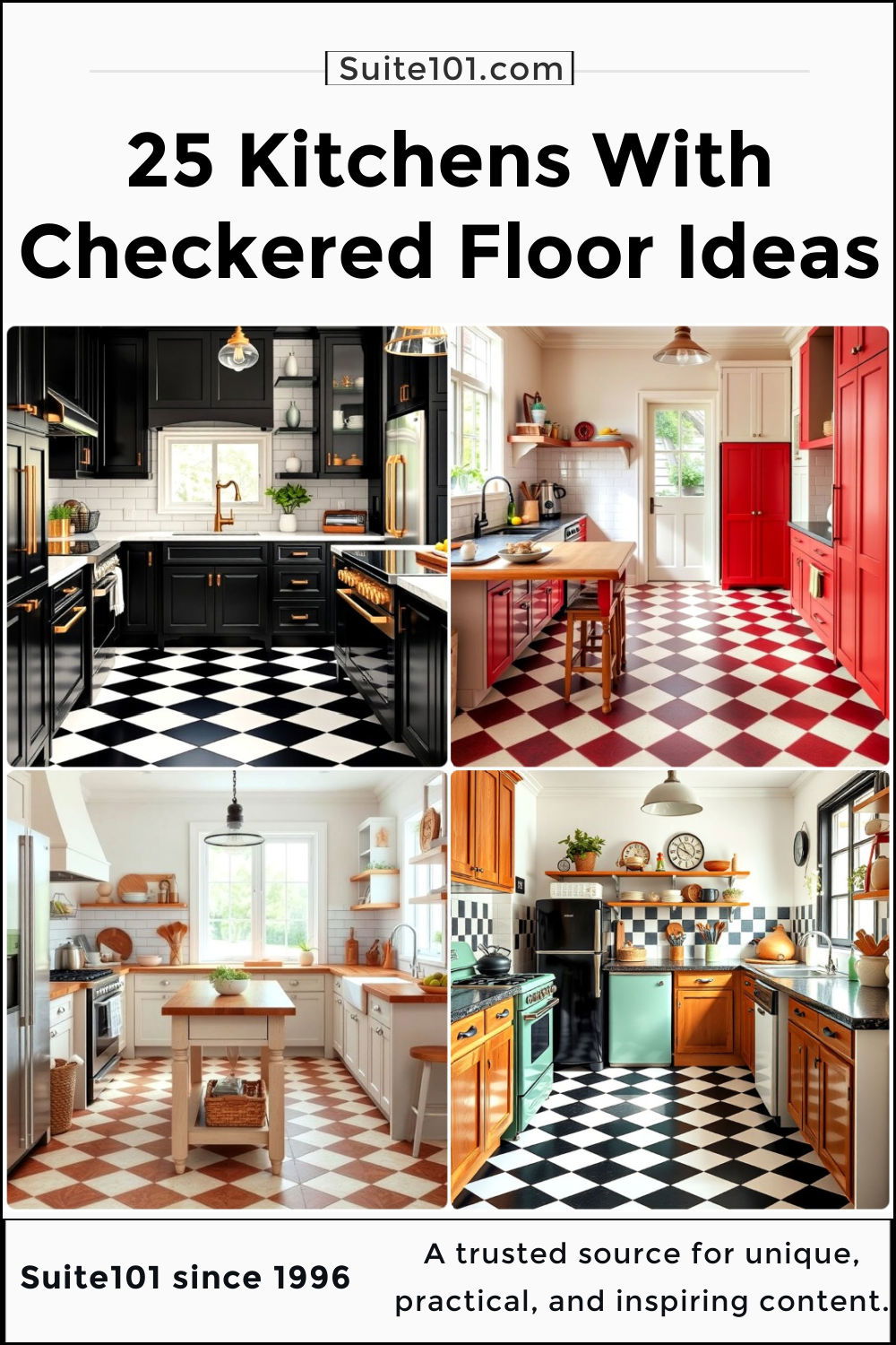 best kitchens with checkered floors