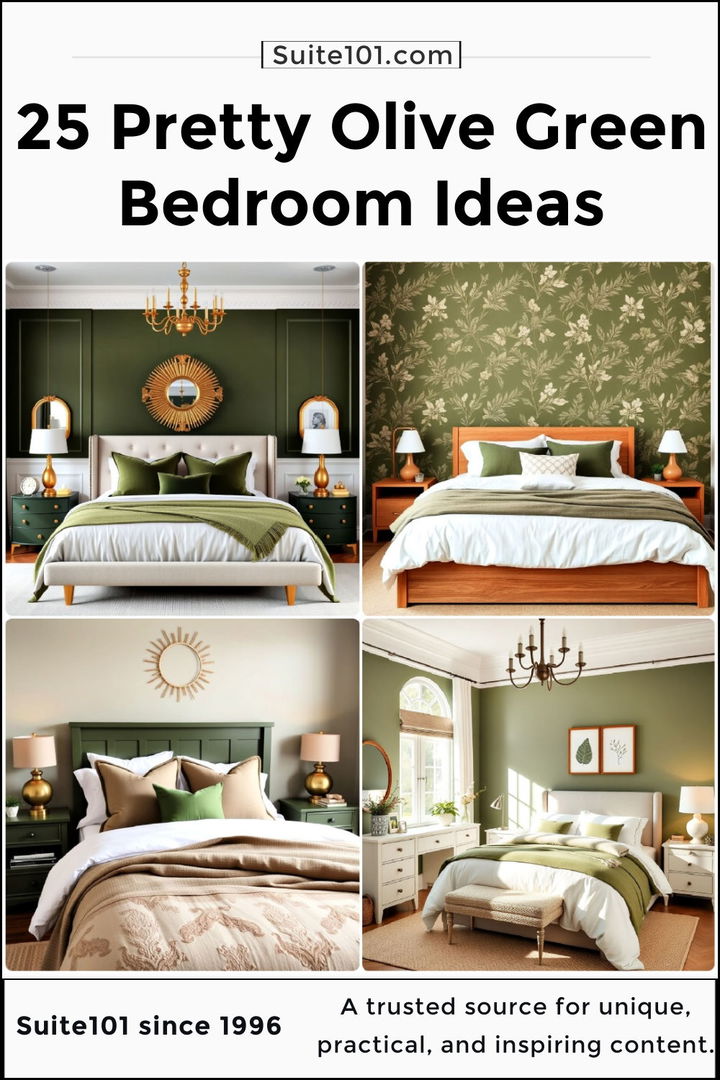 best olive green bedroom ideas