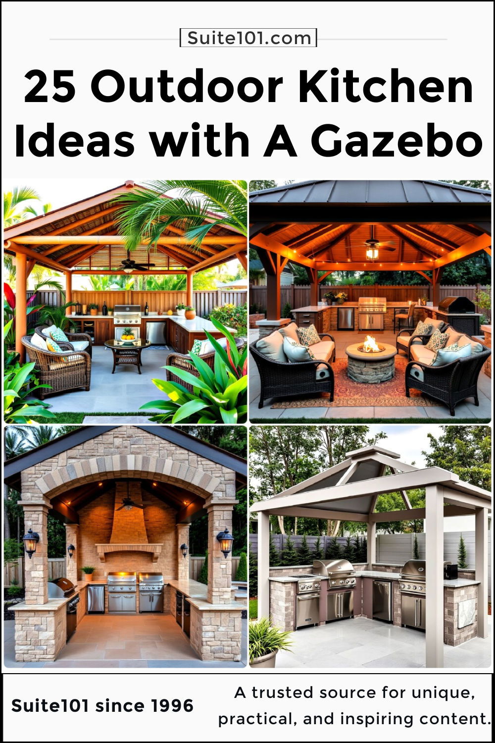 best outdoor kitchen with a gazebo ideas