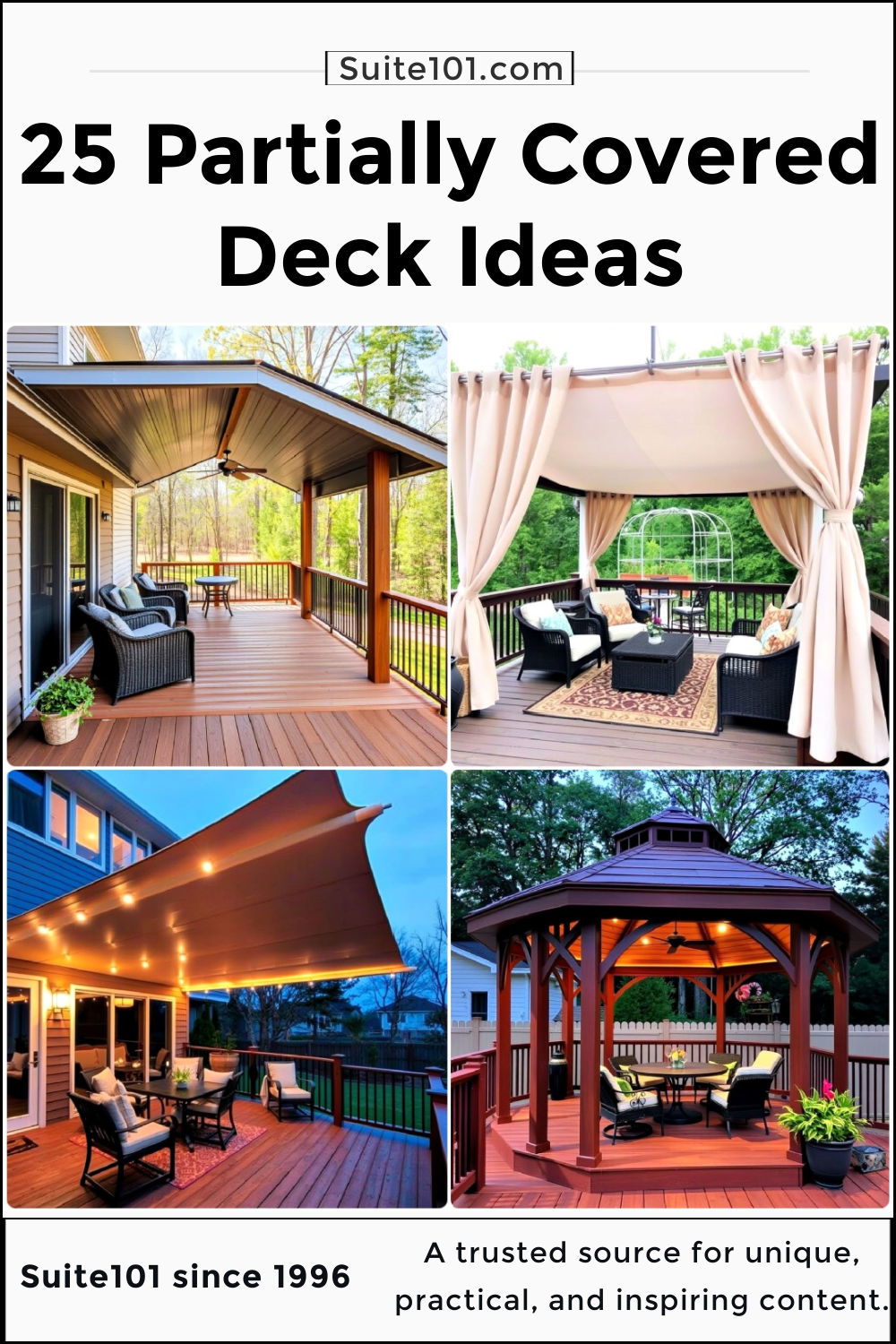 best partially covered deck ideas