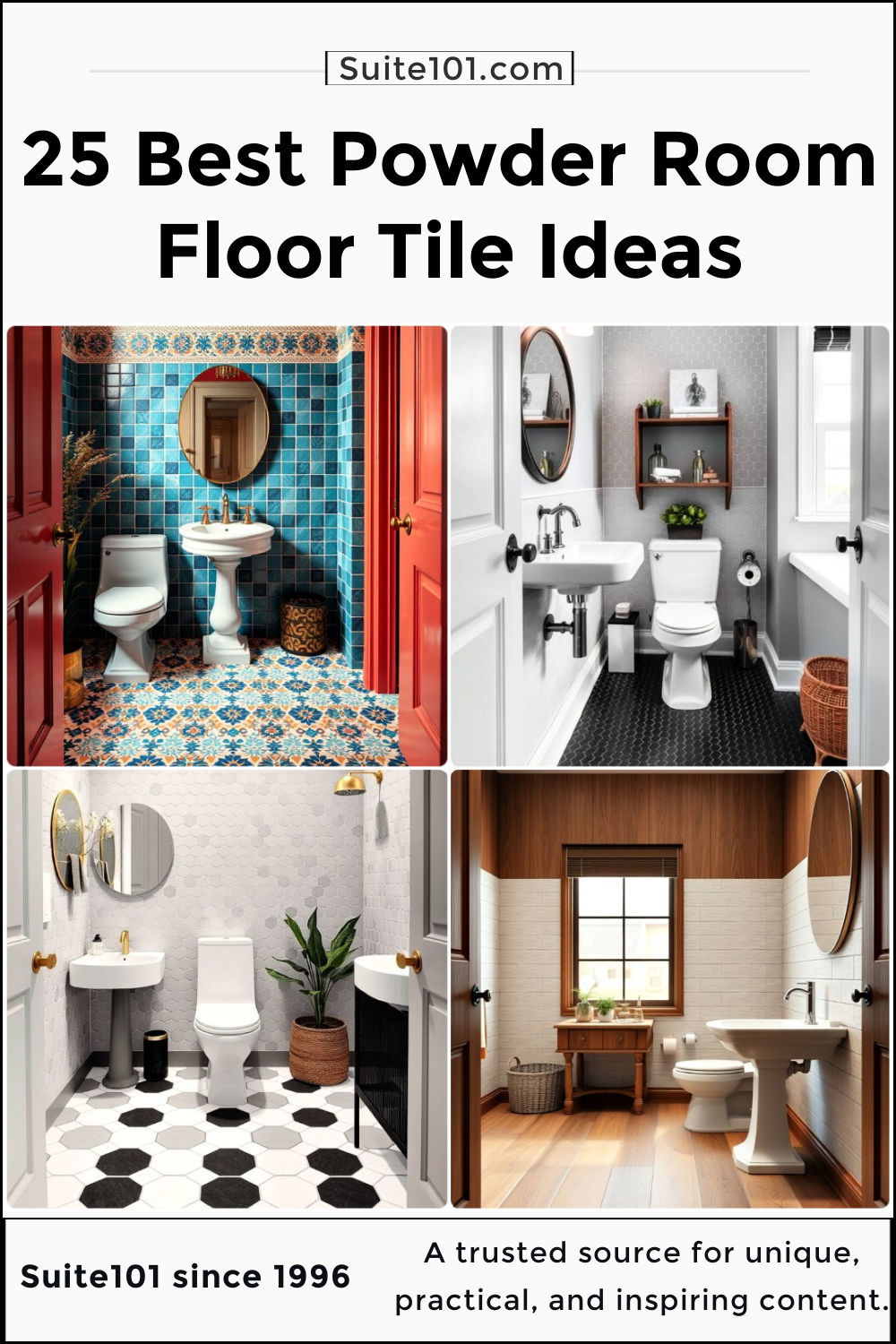 best powder room floor tile ideas