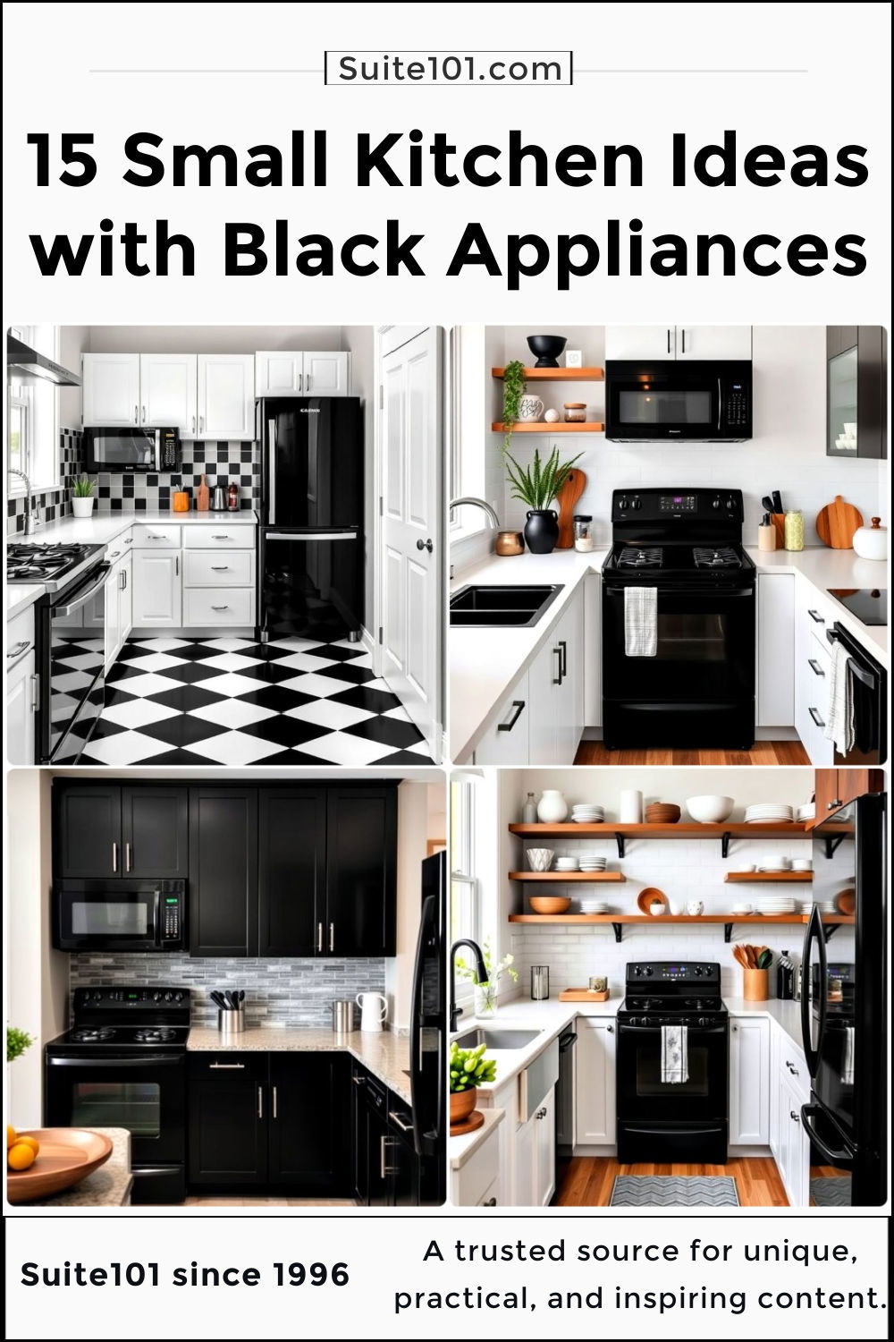 best small kitchen with black appliances ideas