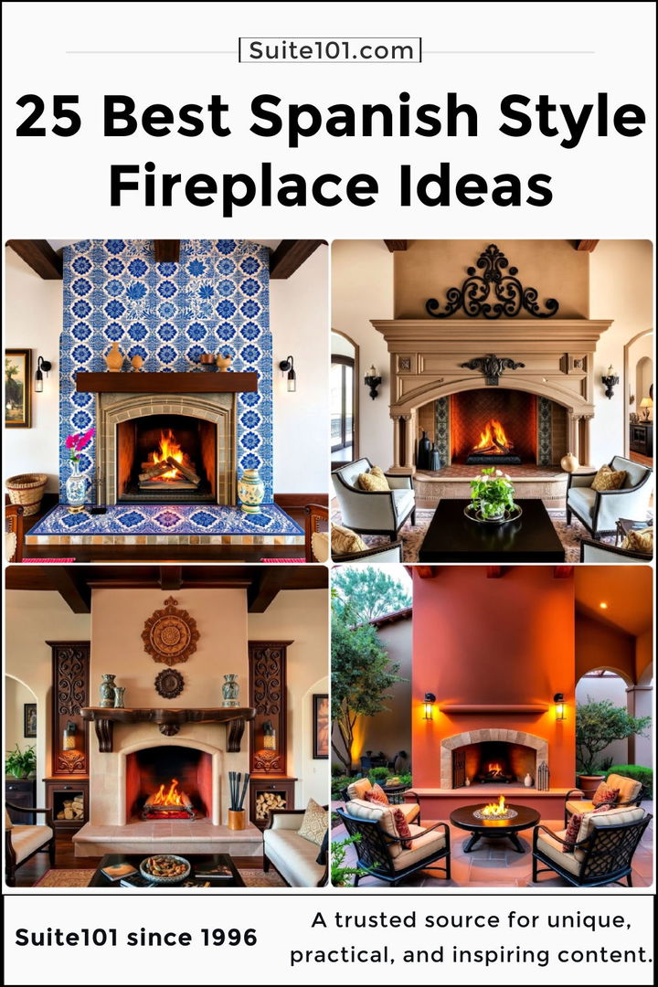 best spanish style fireplace ideas