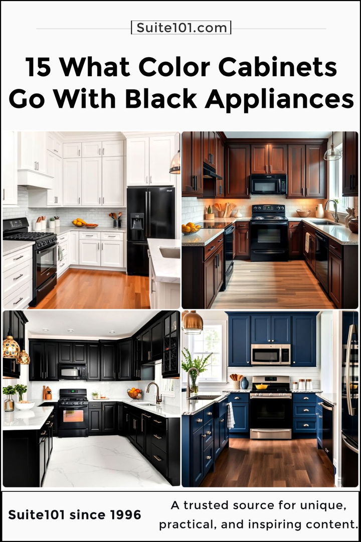 best what color cabinets go with black appliances