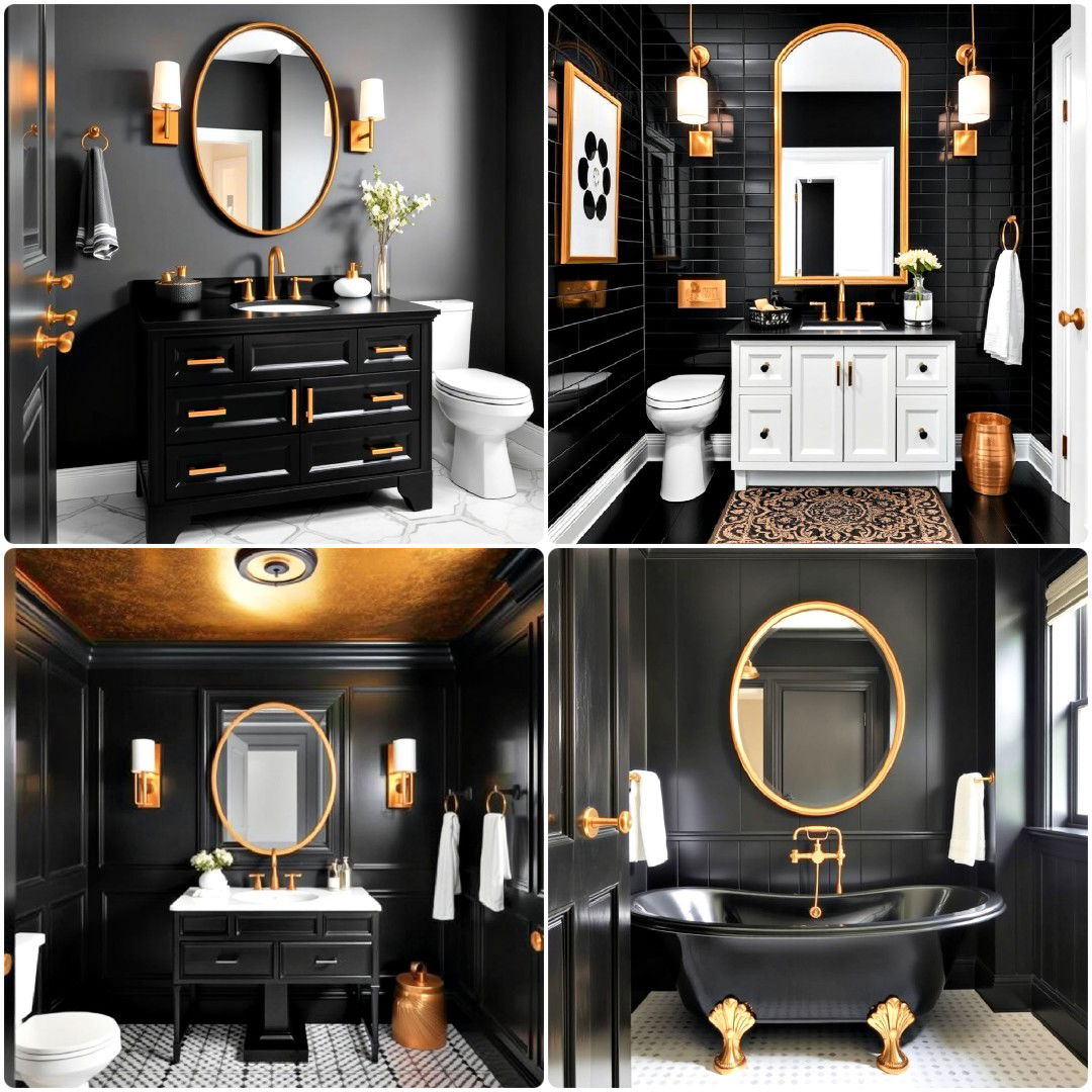 15 Black and Gold Powder Room Ideas To Elevate Your Style