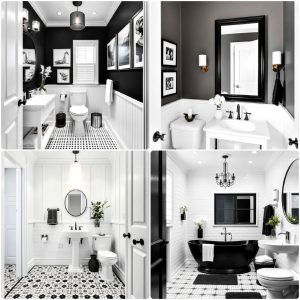 black and white powder room ideas