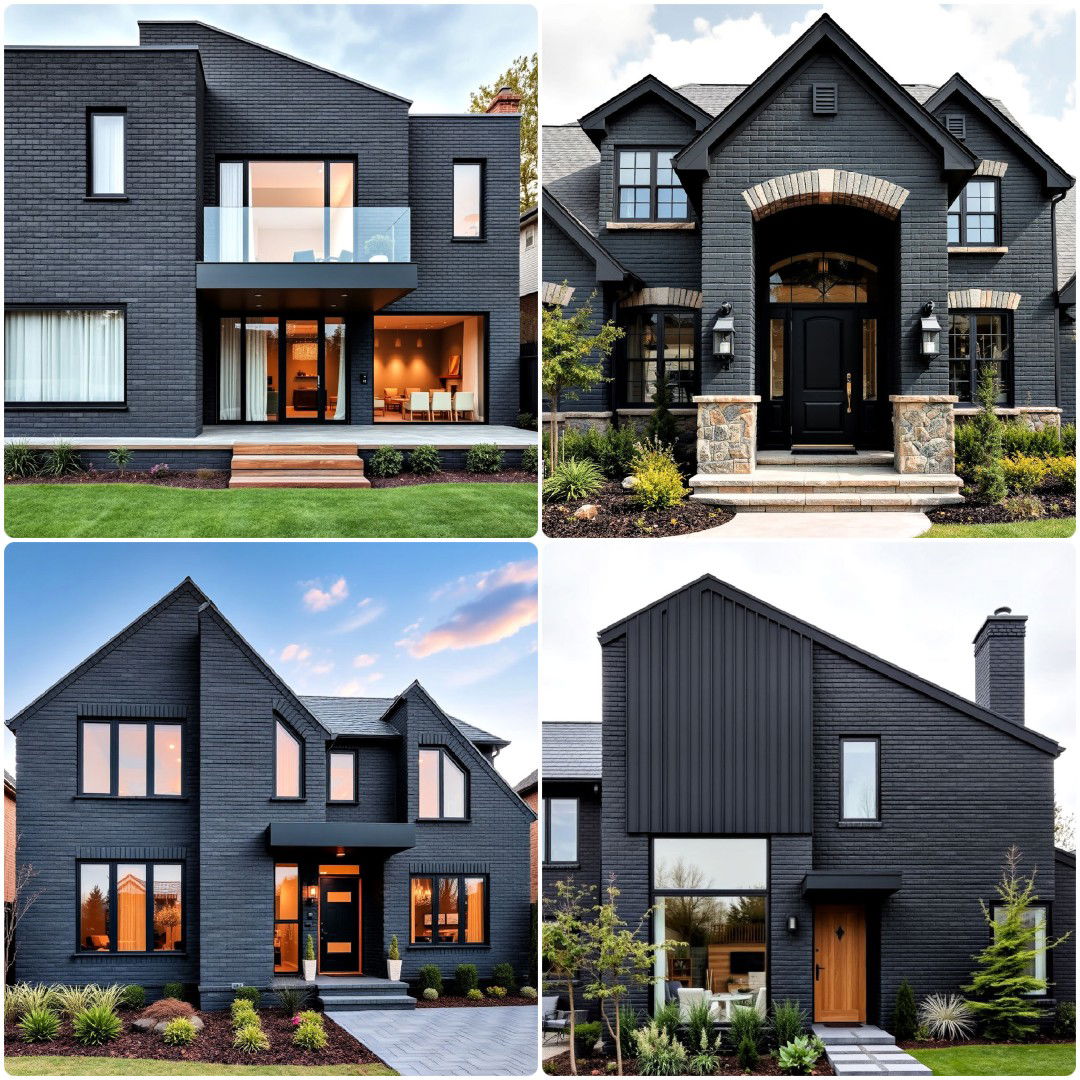 40 Black Brick House Exteriors for Curb Appeal