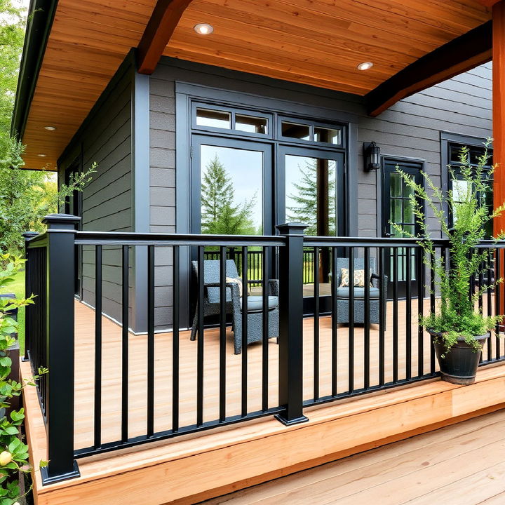 black deck railings for a sleek outdoor space