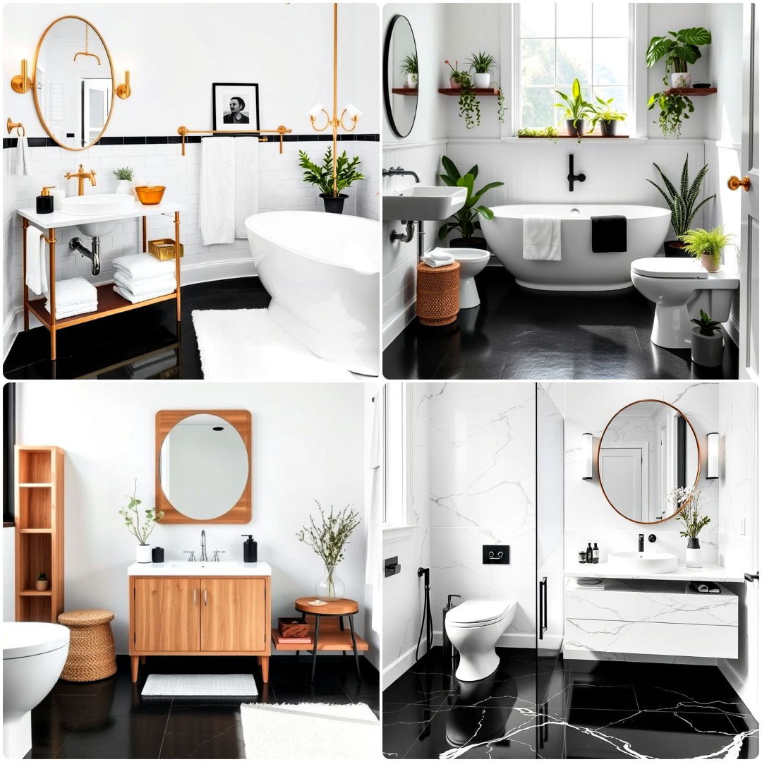 black floor bathroom with white walls ideas