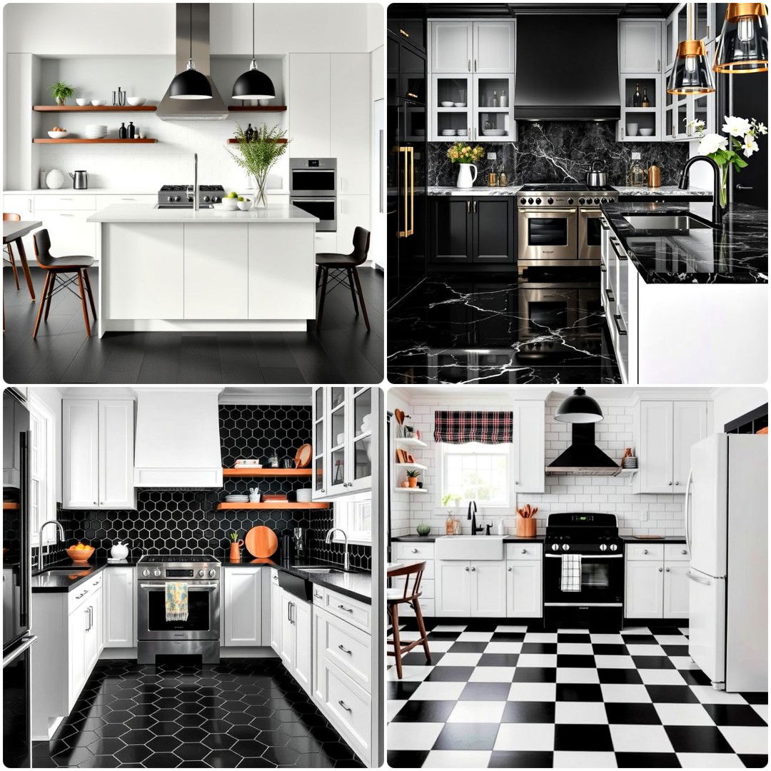 black floor kitchen ideas