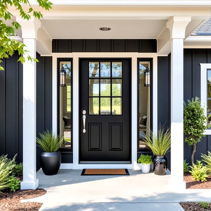 black front door with glass for a bold statement