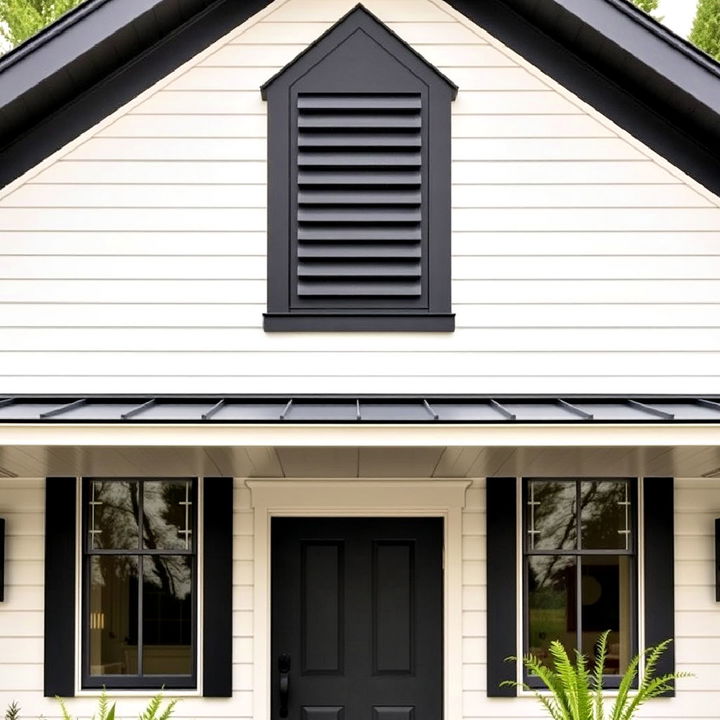 black gable vent for added architectural detail