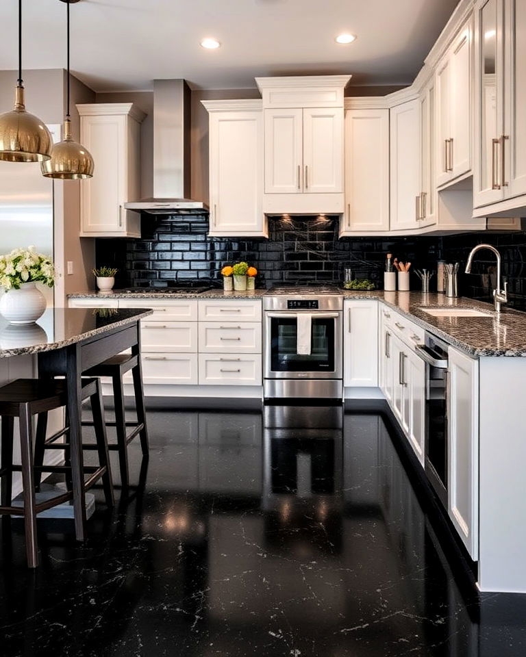 black granite flooring for timeless elegance