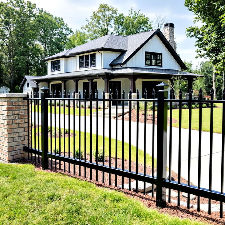 black iron farmhouse fencing for a sleek perimeter