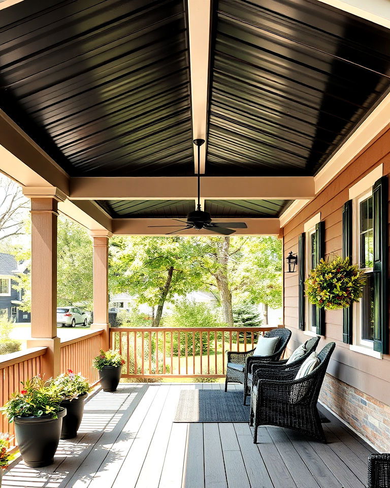 black metal roof for porch