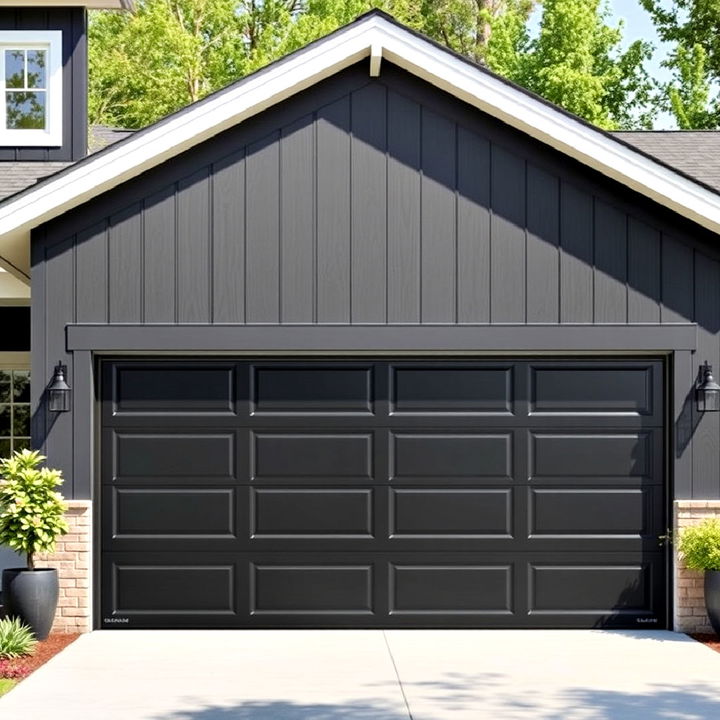 black paneled garage door for a sophisticated finish