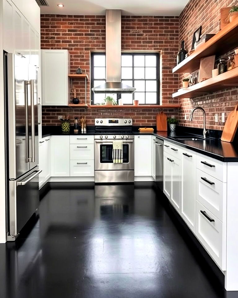 black stained concrete floor for a modern industrial look