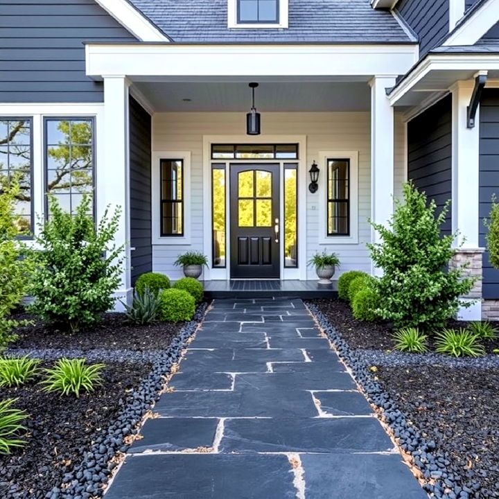 black stone pathway for a dramatic entrance